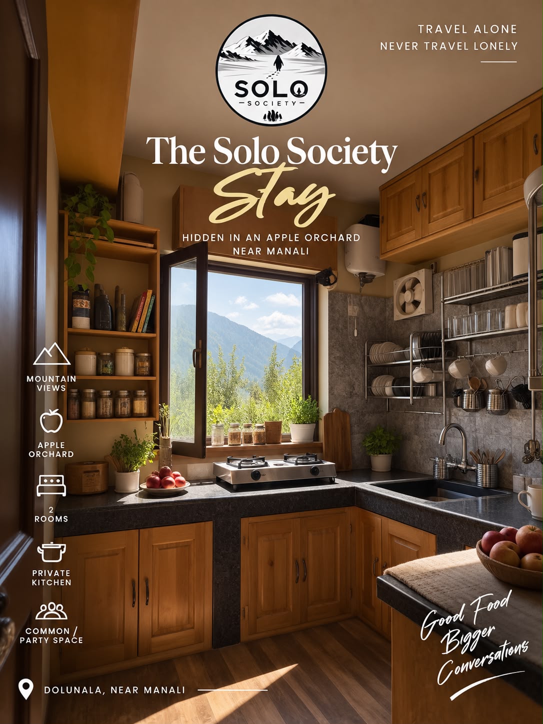 Private kitchen at Solo Society Stay